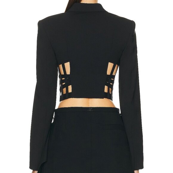 DION LEE Women's Cage Corset Blazer Top Size 8 In Black - Picture 2 of 9